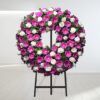 Coroa de flores rosas grande para funerais em Lisboa