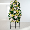 Palma de flores blancas para funeral